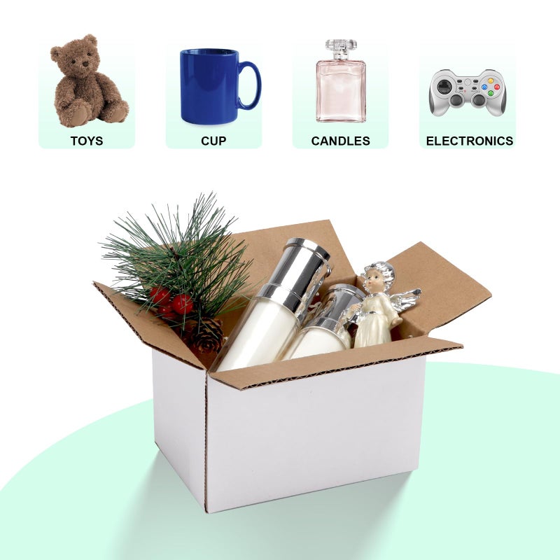 PETAFLOP Cardboard Boxes 6x4x4 Shipping Boxes White Kraft Corrugated Small Mailer Boxes, 25 Pack - Image 4
